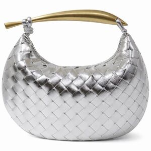 Bottega Veneta Woven Handbag with Gold Handle